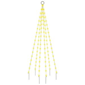 vidaXL Albero di Natale Pennone Bianco Caldo 108 LED 180 cm