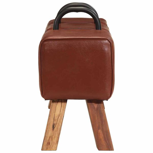 vidaXL Panca Turnbock Vintage con Maniglie in Vera Pelle di Capra