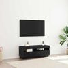 vidaXL Mobile TV Rovere Nero 100 x 35 x 40 cm Legno multistrato