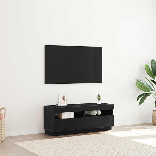 vidaXL Mobile TV Rovere Nero 100 x 35 x 40 cm Legno multistrato