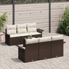 vidaXL Set Divano da Giardino con cuscino 7 pcs Marrone polyrattan