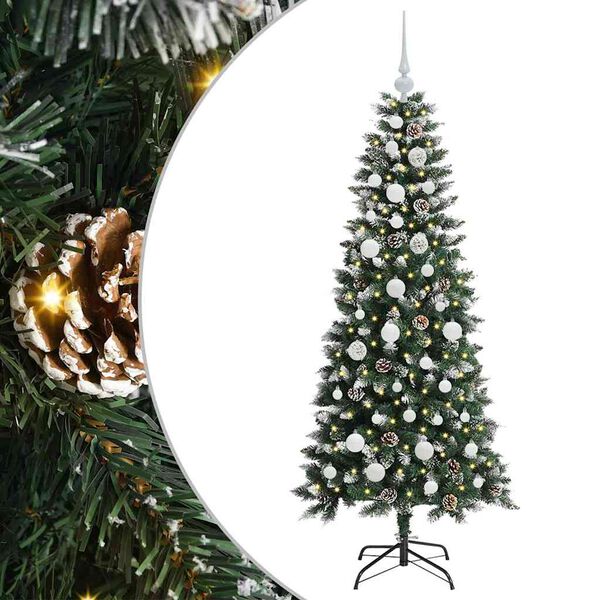 vidaXL Albero di Natale artificiale con 150 LED Verde 66 x 66 x 150 cm