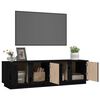 vidaXL Mobile Porta TV Nero 140x40x40 cm in Legno Massello di Pino