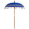 vidaXL Parasol Balinese 260 Blu 180-190 cm Cotone e legno massello
