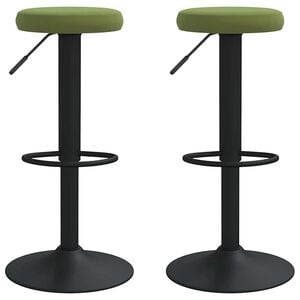vidaXL Sgabelli da Bar 2 pz Verde Chiaro in Velluto