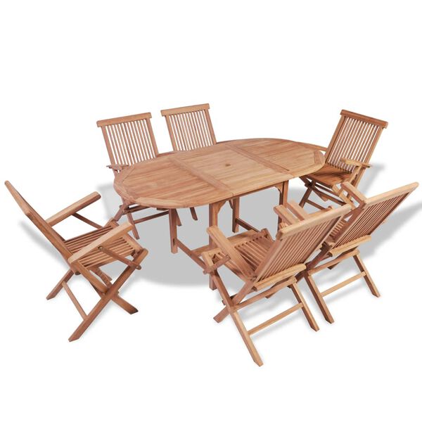 vidaXL B-ware Set da Pranzo per Esterni 7 pz Legno Massello di Teak