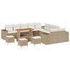 vidaXL Set Divano da Giardino con cuscino 14 pcs Beige polyrattan