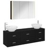 vidaXL Set di mobili per il bagno 4 pcs Rovere Nero