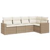 vidaXL Set Divano da Giardino 5 pz con Cuscini Beige in Polyrattan