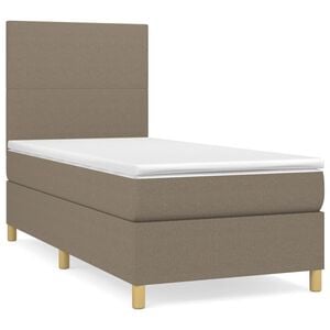 vidaXL Giroletto a Molle con Materasso Tortora 80x200 cm inTessuto