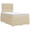 vidaXL Letto box spring con materasso Crema 120 x 190 cm Tessuto