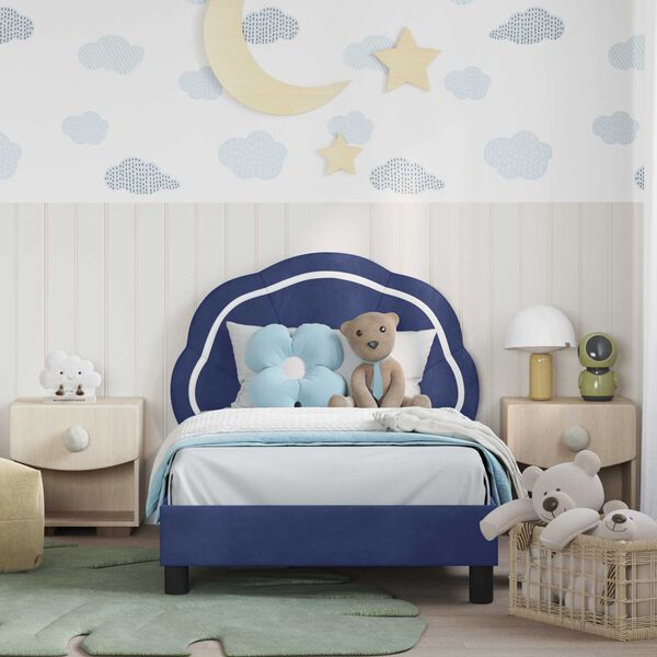 vidaXL Struttura letto bambini con testata Blu Polizia 80 x 160 cm