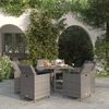 vidaXL Set Pranzo da Giardino 9 pz con Cuscini in Polyrattan Grigio