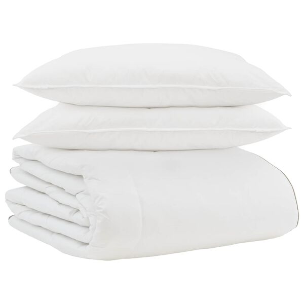 vidaXL Duvet Invernale con cuscino 3 pcs Bianco Piuma d'anatra