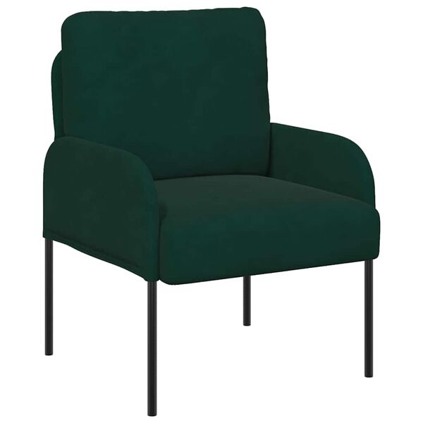 vidaXL Divani con cuscino 55cm Verde Scuro Legno compensato