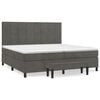 vidaXL Giroletto a Molle con Materasso Grigio Scuro 200x200 cm Velluto