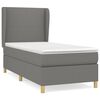 vidaXL Giroletto a Molle con Materasso Grigio Scuro 90x190 cm Tessuto