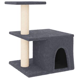 vidaXL Albero per Gatti con Tiragraffi in Sisal Grigio Scuro 48 cm