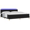 vidaXL Letto a Sorgente LED con materasso Nero 200 x 200 cm Tessuto