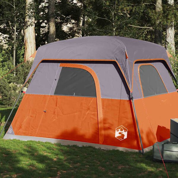 vidaXL Tenda da Campeggio a Cabina 4 Persone Arancione Impermeabile