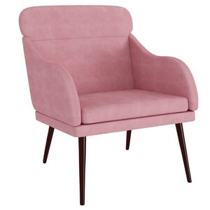 vidaXL Poltrona Rosa 63x76x80 cm Velluto