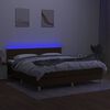 vidaXL Letto a Molle Materasso e LED MarroneScuro 180x200cm in Tessuto