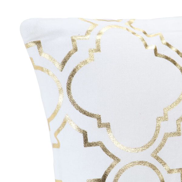 vidaXL Cuscini 2 pz Stampa con Lamina Bianchi e Oro 40x40 cm Cotone