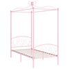 vidaXL Letto a Baldacchino Rosa in Metallo 90x200 cm