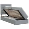 vidaXL Letto con contenitore e materasso Grigio Chiaro 90 x 190 cm