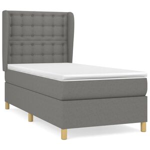 vidaXL Giroletto a Molle con Materasso Grigio Scuro 80x200 cm Tessuto