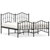 vidaXL Giroletto con Testiera e Pediera Metallo Nero 135x190 cm