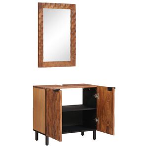 vidaXL Set da Bagno Acacia Marrone Winish Legno di mango massello