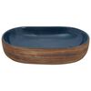 vidaXL Lavabo da Appoggio Marrone e Blu Ovale 59x40x14 cm Ceramica