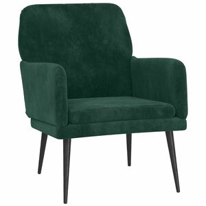 vidaXL Poltrona Verde Scuro 62x79x79 cm Velluto