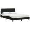 vidaXL Letto con Materasso Hanko Nero 140x200 cm in Tessuto
