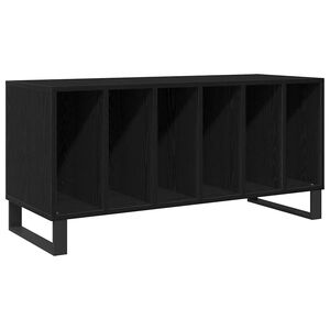vidaXL Mobile porta vinili Rovere Nero 100 x 38 x 48 cm