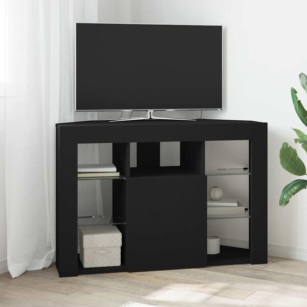 vidaXL Mobile TV LED Angolare Nero 100x40x68cm Legno multistrato