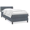 vidaXL Giroletto a Molle con Materasso Grigio Scuro 90x210 cm Velluto