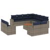 vidaXL Set Divani da Giardino 12 pz con Cuscini Grigio in Polyrattan