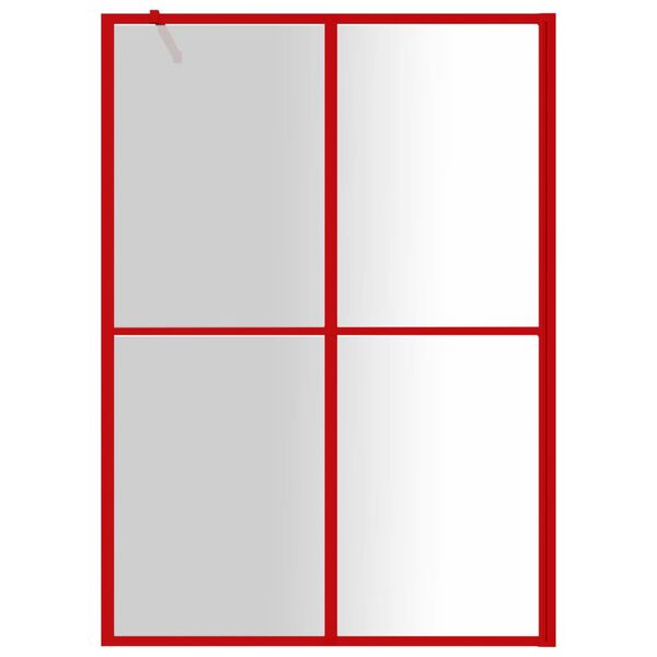 vidaXL Parete per Doccia Walk-in Vetro Trasparente ESG 140x195cm Rossa
