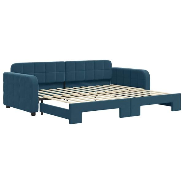 vidaXL Divano Letto con Letto Estraibile Blu 90x200 cm in Velluto