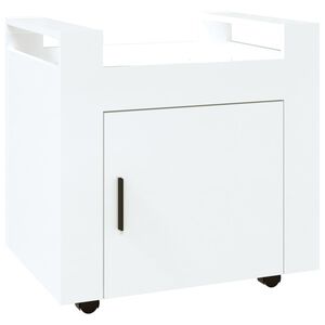 vidaXL Carrello Scrivania bianco lucido 60x45x60 cm Legno Multistrato