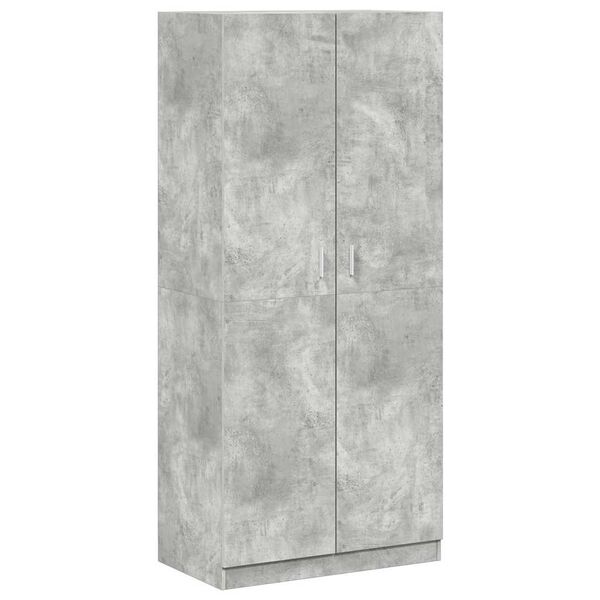 vidaXL Armadio Grigio Cemento 90x52x200 cm in Legno Multistrato