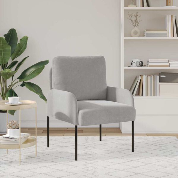 vidaXL Divani con cuscino 55cm Grigio chiaro Legno compensato