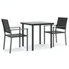 vidaXL Set da Pranzo da Giardino 3 pz in Polyrattan e Acciaio