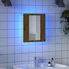 vidaXL Mobile Bagno Specchio LED Rovere 40x12x45 cm Multistrato