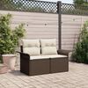vidaXL Divano da giardino Marrone 141 x 62 x 69cm polyrattan