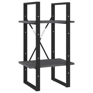 vidaXL Libreria a 2 Ripiani Grigia 40x30x70 cm in Massello di Pino