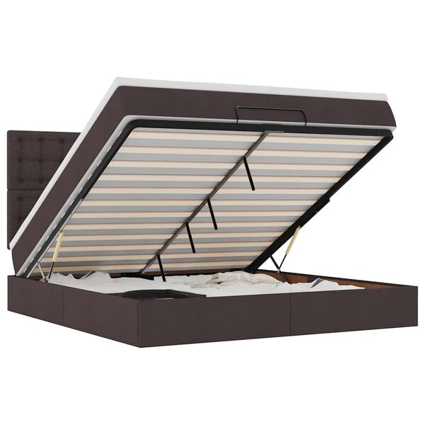 vidaXL Struttura Letto Pouf con Materasso 180x200 cm in Tessuto