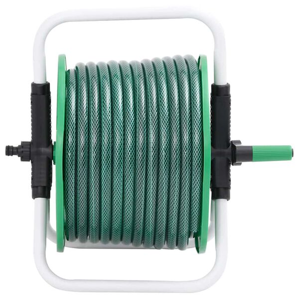 vidaXL Avvolgitubo Autonomo Verde con Set Raccordi Tubo 0,5" 20 m PVC